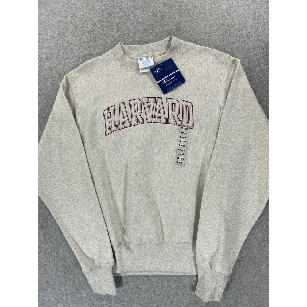 NWT Harvard Crimson Champion Stitched Logo Campus Sweatshirt (Men's Small) Gray